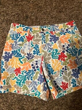 St. John's Bay Multicolor Floral Print Bermuda Shorts - Red, Blue, Yellow, Green